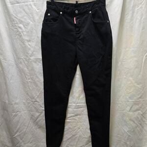 Dsquared2 Honey High Waist Twiggy Jean size 46 black denim button fly